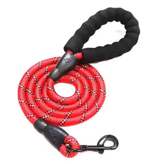 1.5m Reflective Nylon Dog Leash – Soft Handle Pet Walking Leash