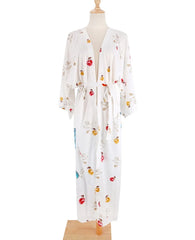 Peacock Kimono Beach Robe – Long Sleeve Swimsuit Cover-Up Cardigan