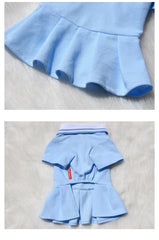 Cute Polo Dog Dress 👗 Pleated Summer Outfit for Small Dogs & Cats