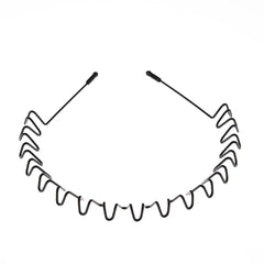 1/6PCS Metal Wavy Hair Bands – Unisex Black Head Hoop