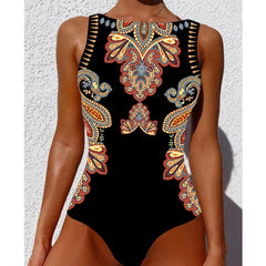 Floral Lace-Up One-Piece Swimsuit – Women’s Push-Up Printed Swimwear 2025