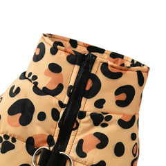 🐾 Leopard Print Winter Dog Jacket – Waterproof Pet Coat for Small Dogs