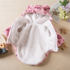 Leopard Fleece Dog Hoodie – Warm Winter Coat for Small Dogs & French Bulldogs