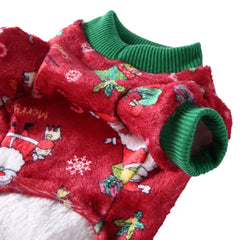 Christmas Winter Dog Pajamas – Warm Pet Clothes for Small Dogs & Cats