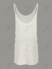 Sexy Knit Striped Side Cut-Out Mini Beach Dress – Women’s Swimsuit Cover-Up