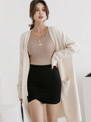 Women’s Loose Knit Cardigan Sweater with Pockets