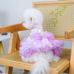 Purple Fairy Pet Wedding Dress 💜 Elegant Princess Outfit for Dogs & Cats