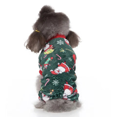 Christmas Winter Dog Pajamas – Warm Pet Clothes for Small Dogs & Cats