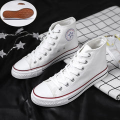 High-Top Canvas Women's Shoes Soft Bottom Non-slip Board Shoes Simple Fashion Lace-Up Casual Shoes Versatile Ladies Board Shoes