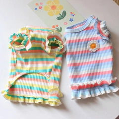 Flower Dog Dress 🌸 Cooling Summer Outfit for Small Dogs & Cats