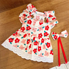 Sweet Princess Pet Dress – Bowknot Summer Outfit for Small Dogs & Cats