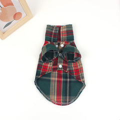 Summer Plaid Pet Shirt – Cotton Vest for Small Dogs