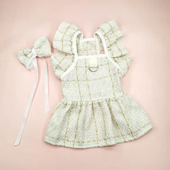 Luxury Pink Winter Dog Dress 🎀 Thick Princess Outfit with Backpack for Pets