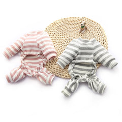 Cotton Dog Pajamas – Classic Stripe Jumpsuit for Small Dogs & Cats Winter Outfit