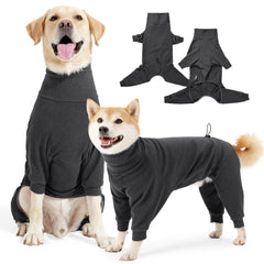 Winter Fleece Dog Jumpsuit for Large Dogs – Windproof 4-Leg Warm Overalls Adjustable High Collar
