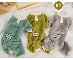 Fleece Warm Pet Clothes – Winter Dog Jumpsuit Pajamas