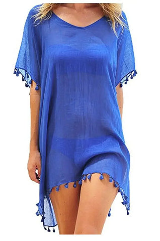 Loose-Fit Cotton Tunic Cover-Up – Women’s Swim T-Shirt Dress