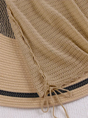 Knit Halter V-Neck Mini Dress – Side Cross Straps Beach Cover-Up (2025)