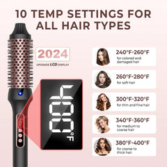 1.5" Thermal Ionic Curling Brush – Loose Curls & Volume Styler (9 Heat Settings)