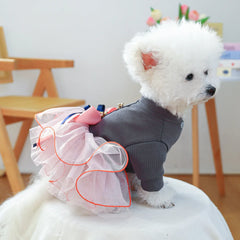 Fancy Bowtie Pet Dress – Luxury Summer Outfit for Dogs & Cats