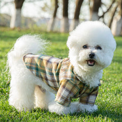 Summer Plaid Pet Shirt – Cotton Vest for Small Dogs