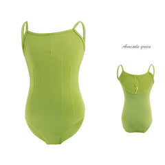 Girls Cotton Camisole Ballet Leotard – Sleeveless U-Back Bodysuit