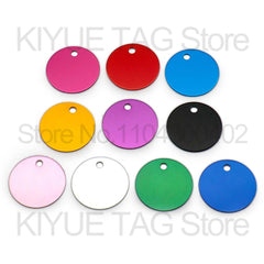 100pcs Aluminum Dog ID Tags – Round Personalized Name Plates