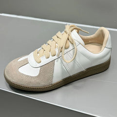 AUTUSPIN 17 Colors Women Training Sport Shoes Summer Autumn Fashion Sewing Ladies Lace-up Sneakers Contrast Casual Flats Female