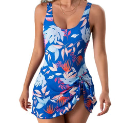 Ruffle Bandage One-Piece Swimsuit – Women’s Sexy Low-Cut Swim Dress
