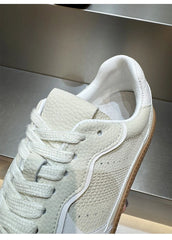 AUTUSPIN 5 Colors Women Flats Sneakers Four Season Leisure Shoes Cow Suede Leather Ladies Skateboarding Shoes Outdoor Size 35-40