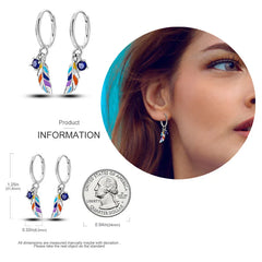 925 Silver Hoop Earrings for Women – Zircon Heart & Star Drops