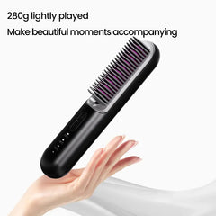 Wireless Hot Comb Straightening Brush – Negative Ion Cordless Anti-Scald Hair Styler