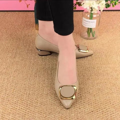 Fashion Sweet Black Light Weight High Quality Soft Pu Leather Slip on Heel Office Shoes for Women Lady Casual Red Work Shoes B30