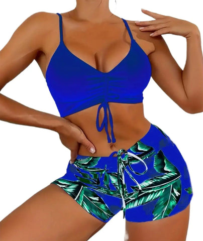 High-Waist Ruffle Bikini Set – Women’s Two-Piece Swimsuit with Tummy Control