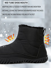 Women/Men Barefoot Snow Boots Warm Fur Shoes Non Slip Minimalist Ankle Boots Thermal Plush Shoes Comfortable for Hiking Walking