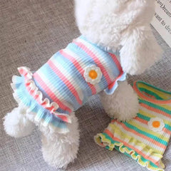 Flower Dog Dress 🌸 Cooling Summer Outfit for Small Dogs & Cats