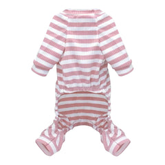 Cotton Dog Pajamas – Classic Stripe Jumpsuit for Small Dogs & Cats Winter Outfit