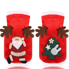 Christmas Dog Hoodie – Warm Winter Elk & Santa Pet Costume for Small & Medium Dogs