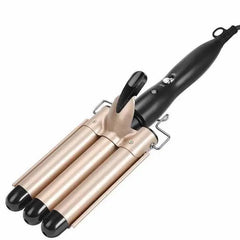 3-in-1 Reversible Triple Barrel Hair Waver – Deep & Small Wave Curling Iron