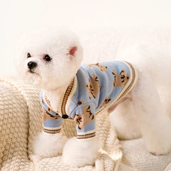 Striped Dog Cardigan – Luxury Sweater for Small Dogs & Cats
