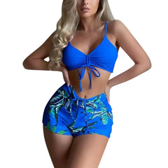 High-Waist Ruffle Bikini Set – Women’s Two-Piece Swimsuit with Tummy Control