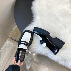 Women'S Shoes Low Heel Loafers Casual Ladies Slip on Square Toe Shoes Female Elegant Fashion Shoes Zapatillas Mujer