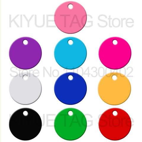 100pcs Aluminum Dog ID Tags – Round Personalized Name Plates
