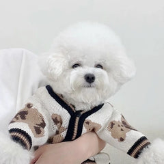 Striped Dog Cardigan – Luxury Sweater for Small Dogs & Cats