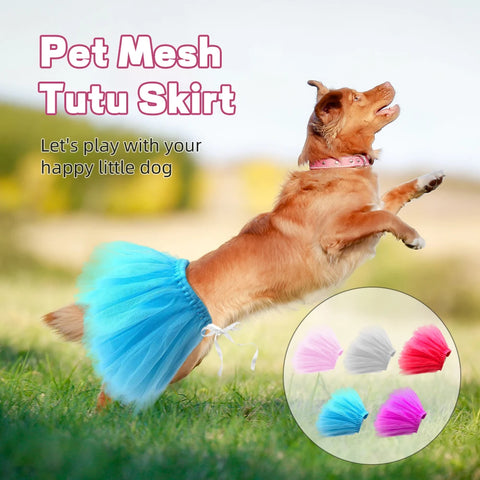 Tulle Tutu Pet Dress – Summer Princess Outfit for Small Dogs & Cats (5 Colors)