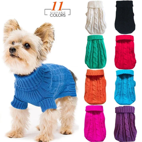 Knitted Dog Sweater – Winter Clothes for Small & Medium Dogs