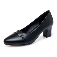 women fashion sweet light weight black patent leather slip on stiletto heel shoes lady classic daily beige office footwear b414