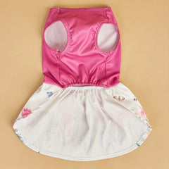 Floral Pink Dog Dress 🌸 Bowknot Sleeveless Outfit for Small Dogs & Cats