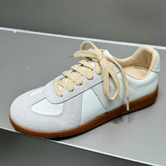 AUTUSPIN 17 Colors Women Training Sport Shoes Summer Autumn Fashion Sewing Ladies Lace-up Sneakers Contrast Casual Flats Female