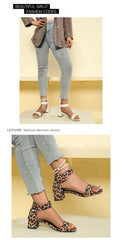 Women's Shoes 2025 Buckle Women's Sandals Fashion Peep Toe Daily Sandals Women Summer Plus Size Solid Heeled Sandals